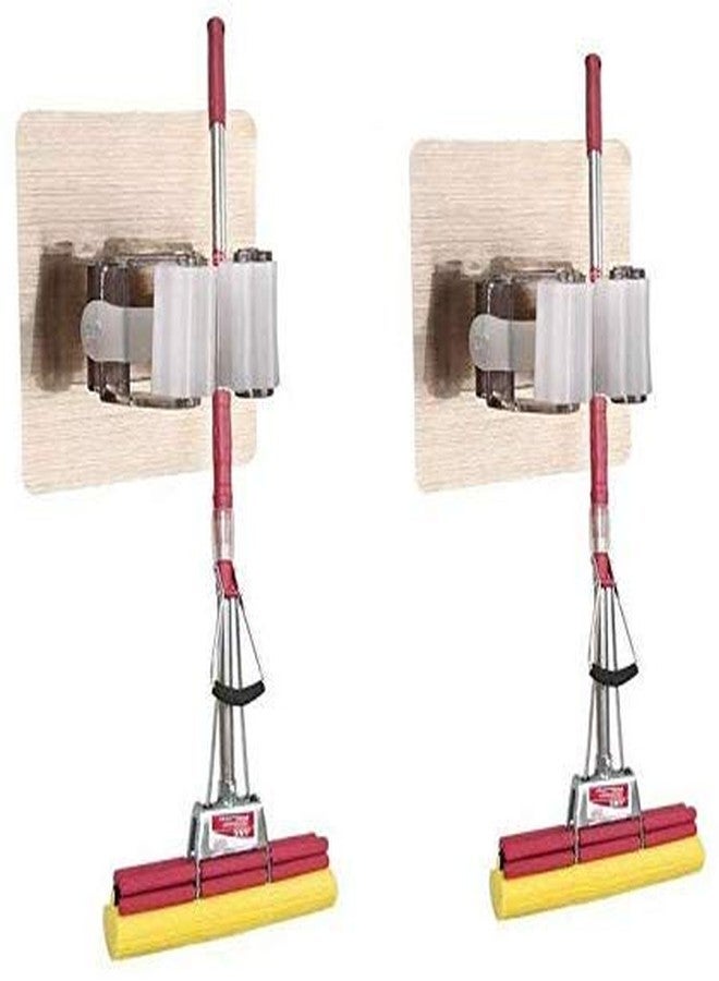 Vruta Magic Sticker Plastic Self Adhesive Multifunction Wall Mounted Mop Broom Holder (Large, Multicolour) - Image 2